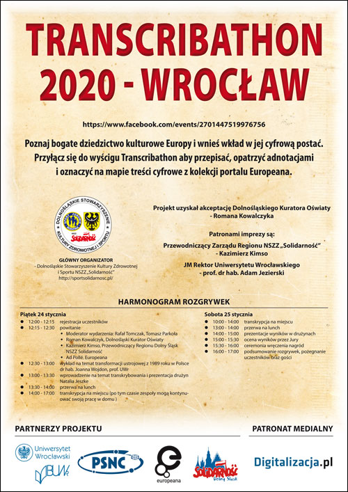 Transcribathon 2020 - Wrocław